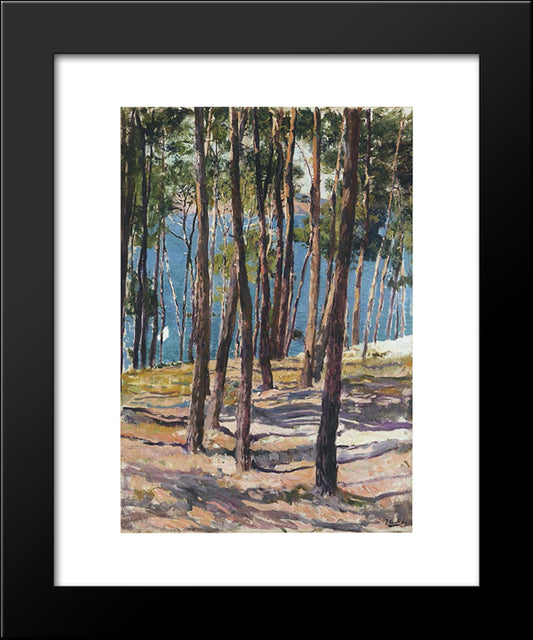 Pine Trees 20x24 Black Modern Wood Framed Art Print Poster by Sorolla, Joaquin