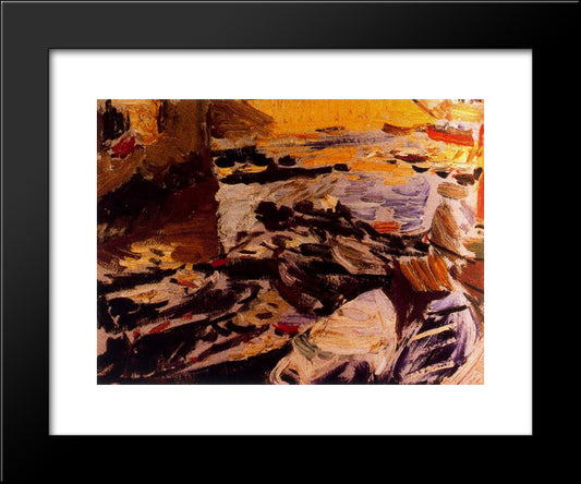 Port Of Passages 20x24 Black Modern Wood Framed Art Print Poster by Sorolla, Joaquin