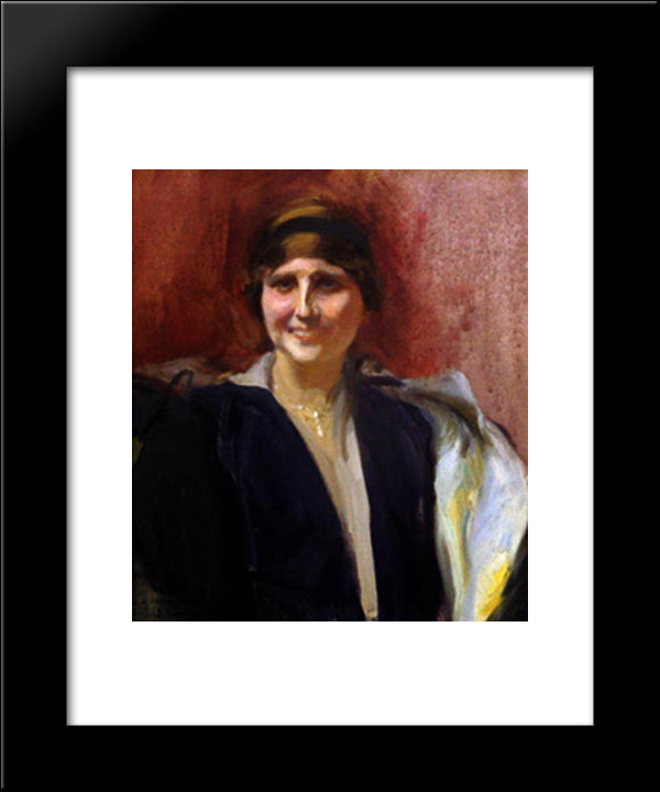 Portrait Of A Girl 20x24 Black Modern Wood Framed Art Print Poster by Sorolla, Joaquin