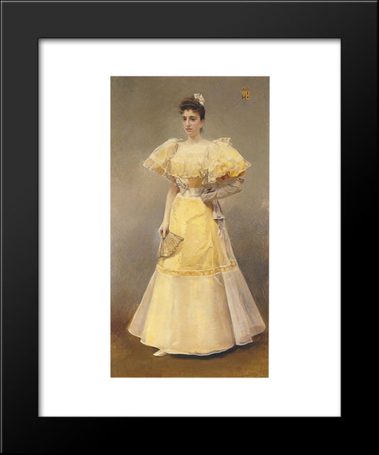 Portrait Of Countess Of Santiago 20x24 Black Modern Wood Framed Art Print Poster by Sorolla, Joaquin