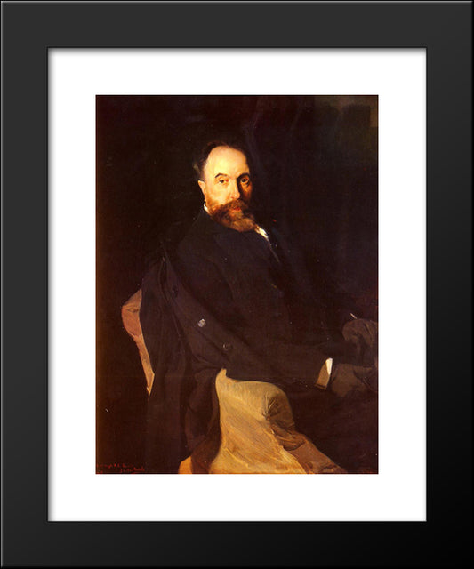 Portrait Of Don Aureliano De Beruete 20x24 Black Modern Wood Framed Art Print Poster by Sorolla, Joaquin