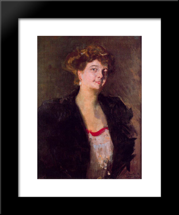 Portrait Of Dona Elena Ortozar 20x24 Black Modern Wood Framed Art Print Poster by Sorolla, Joaquin
