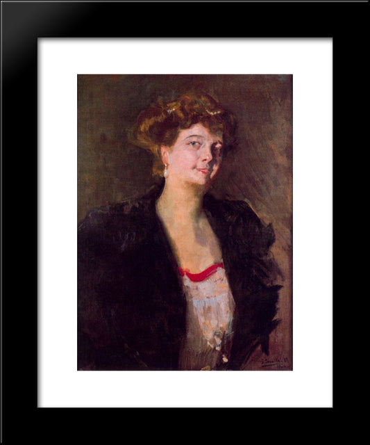Portrait Of Dona Elena Ortozar 20x24 Black Modern Wood Framed Art Print Poster by Sorolla, Joaquin