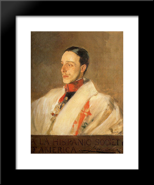 Portrait Of King Alfonso 20x24 Black Modern Wood Framed Art Print Poster by Sorolla, Joaquin