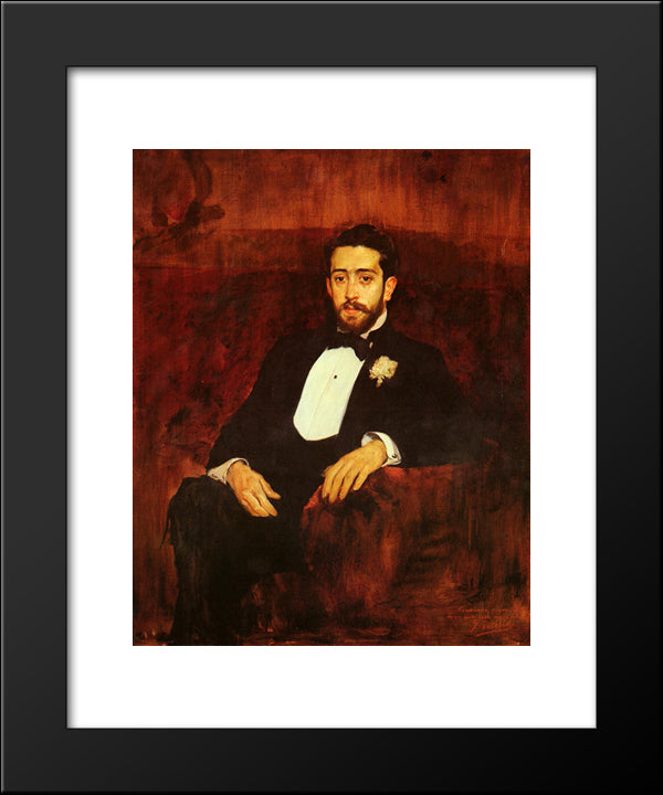 Portrait Of Lawyer Don Silverio De La Torre Y Eguia 20x24 Black Modern Wood Framed Art Print Poster by Sorolla, Joaquin