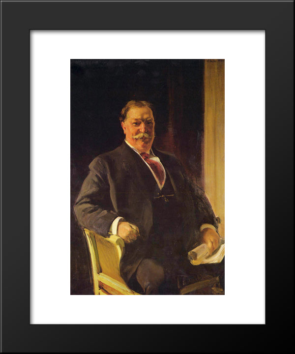 Portrait Of Mr. Taft, President Of The United States 20x24 Black Modern Wood Framed Art Print Poster by Sorolla, Joaquin