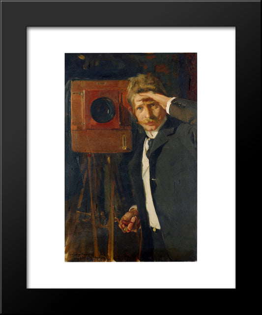 Portrait Of Photographer, Christian Franzen 20x24 Black Modern Wood Framed Art Print Poster by Sorolla, Joaquin