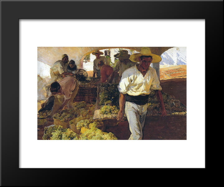 Preparing Raisins 20x24 Black Modern Wood Framed Art Print Poster by Sorolla, Joaquin