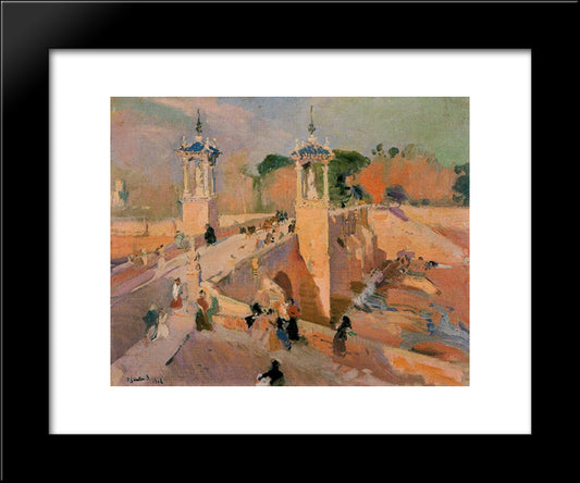 Puente De Real 20x24 Black Modern Wood Framed Art Print Poster by Sorolla, Joaquin