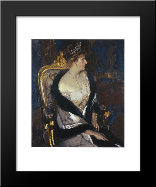 Queen Victoria Eugenia Of Spain 20x24 Black Modern Wood Framed Art Print Poster by Sorolla, Joaquin
