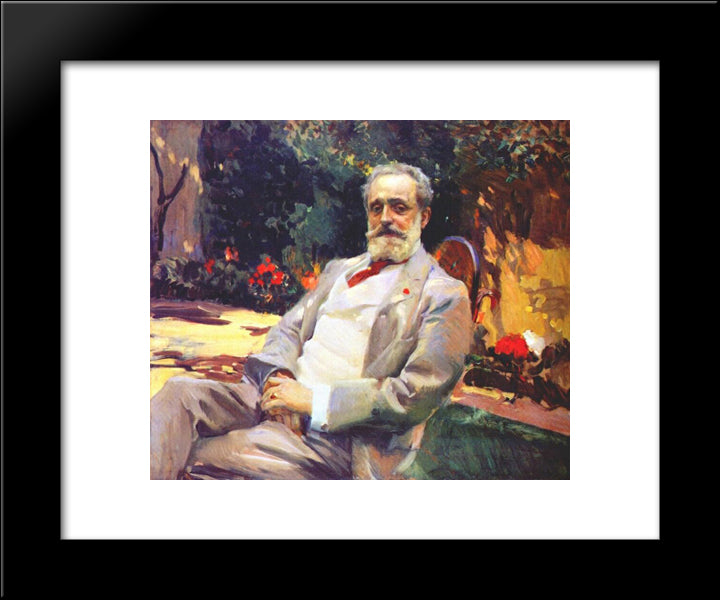 Raimundo De Madrazo In His Paris Garden 20x24 Black Modern Wood Framed Art Print Poster by Sorolla, Joaquin