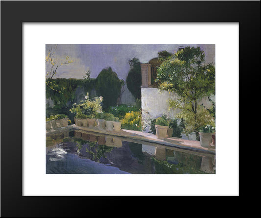 Reservoir At The Alcazin Seville 20x24 Black Modern Wood Framed Art Print Poster by Sorolla, Joaquin