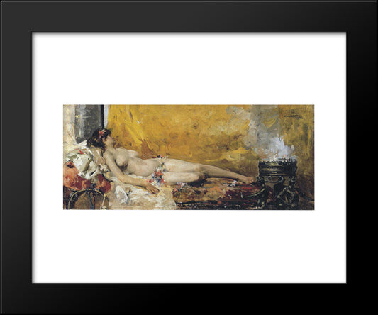 Resting Bacchante 20x24 Black Modern Wood Framed Art Print Poster by Sorolla, Joaquin