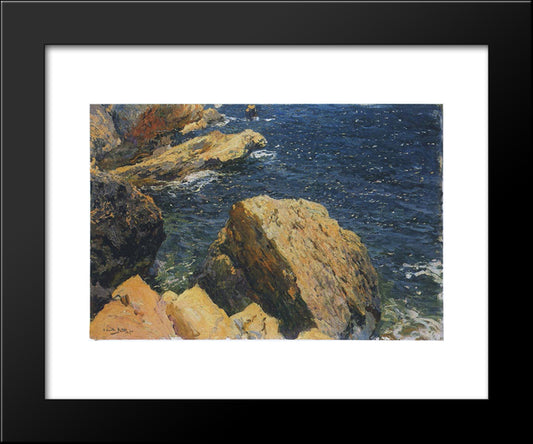 Rocks Of The Cape, Javea 20x24 Black Modern Wood Framed Art Print Poster by Sorolla, Joaquin