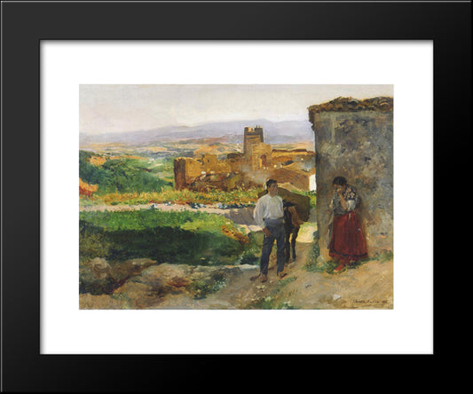 Ruins Of Bunol 20x24 Black Modern Wood Framed Art Print Poster by Sorolla, Joaquin