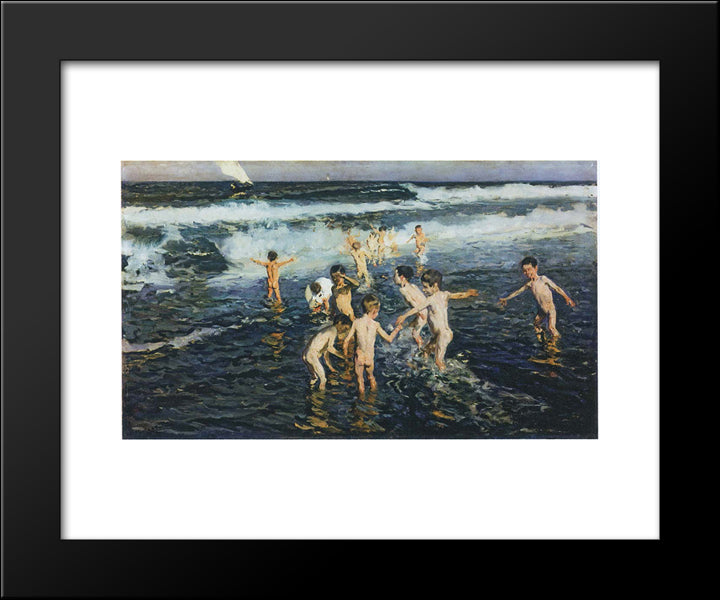 Sad Inheritance Study (Beach Rascals) 20x24 Black Modern Wood Framed Art Print Poster by Sorolla, Joaquin