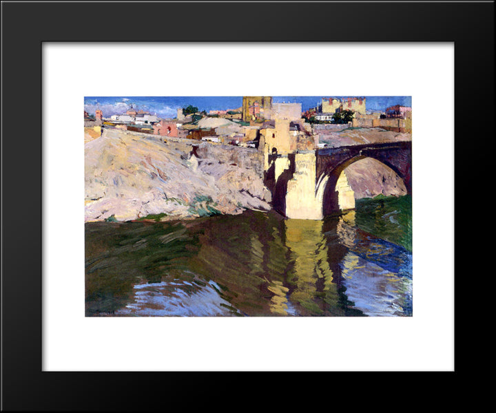 San Martin Bridge At Toledo 20x24 Black Modern Wood Framed Art Print Poster by Sorolla, Joaquin