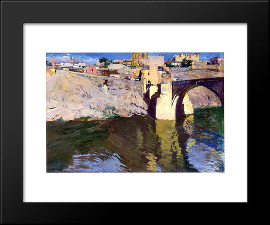 San Martin Bridge At Toledo 20x24 Black Modern Wood Framed Art Print Poster by Sorolla, Joaquin