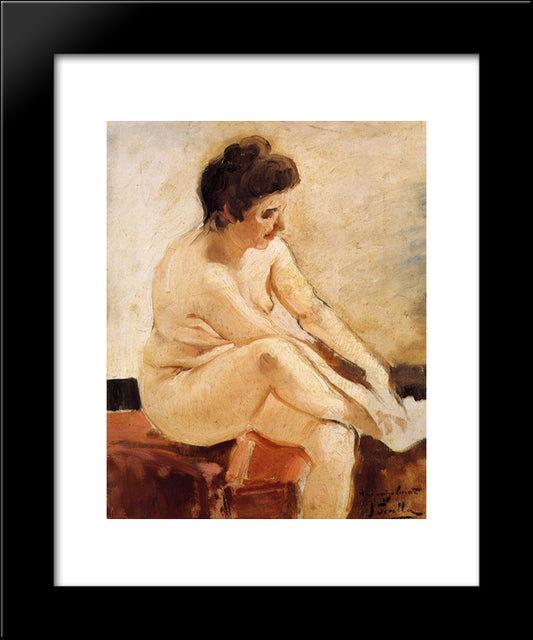 Seated Nude 20x24 Black Modern Wood Framed Art Print Poster by Sorolla, Joaquin