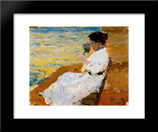 Shell In Javea 20x24 Black Modern Wood Framed Art Print Poster by Sorolla, Joaquin