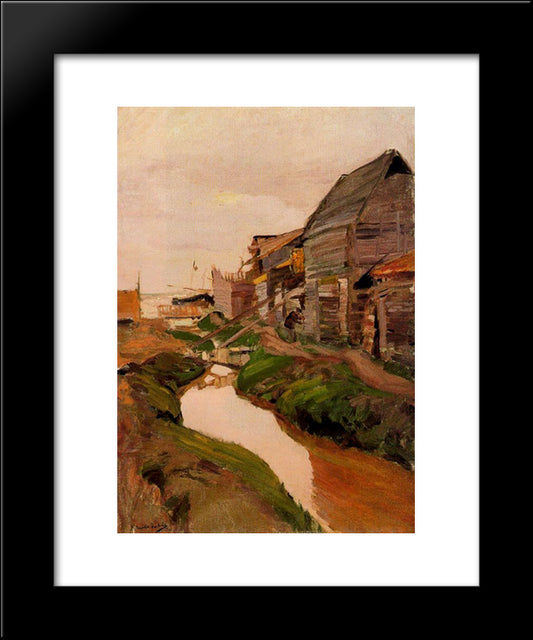 Shipyard, Valencia Beach 20x24 Black Modern Wood Framed Art Print Poster by Sorolla, Joaquin