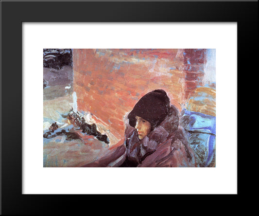 Sick Maria 20x24 Black Modern Wood Framed Art Print Poster by Sorolla, Joaquin