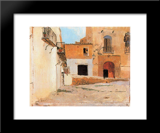 Square Of Valencia 20x24 Black Modern Wood Framed Art Print Poster by Sorolla, Joaquin