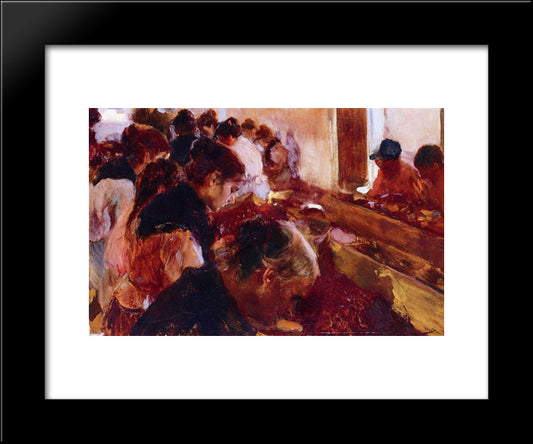 Stemming Raisins, Javea 20x24 Black Modern Wood Framed Art Print Poster by Sorolla, Joaquin
