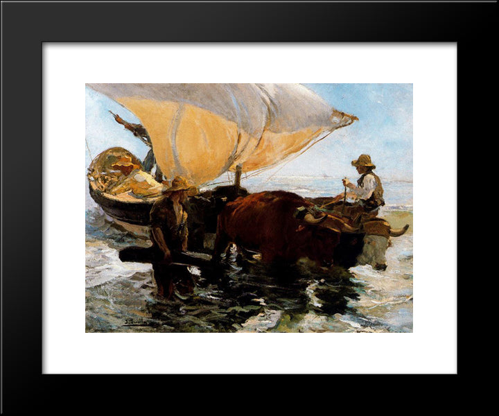 Study For 'The Comeback Of The Fisheries' 20x24 Black Modern Wood Framed Art Print Poster by Sorolla, Joaquin