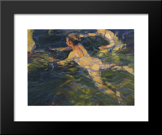 Swimmers, Javea 20x24 Black Modern Wood Framed Art Print Poster by Sorolla, Joaquin