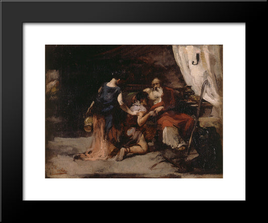 The Blessing Of Isaac 20x24 Black Modern Wood Framed Art Print Poster by Sorolla, Joaquin