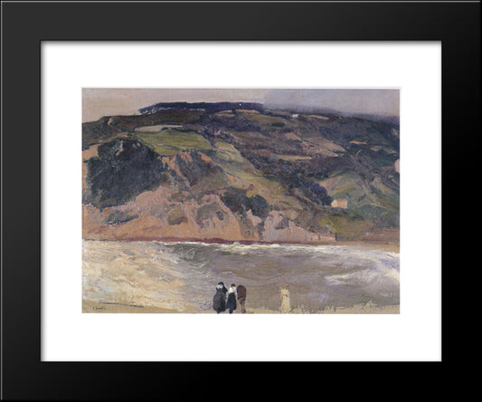 The Breakwater At San Sebastian 20x24 Black Modern Wood Framed Art Print Poster by Sorolla, Joaquin