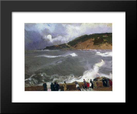 The Breakwater Of San Sebastian 20x24 Black Modern Wood Framed Art Print Poster by Sorolla, Joaquin