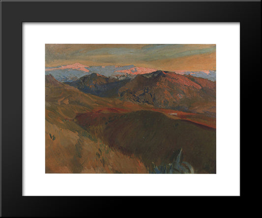 The Cemetery At Sierra Nevada, Granada 20x24 Black Modern Wood Framed Art Print Poster by Sorolla, Joaquin