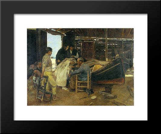 The Happy Day 20x24 Black Modern Wood Framed Art Print Poster by Sorolla, Joaquin