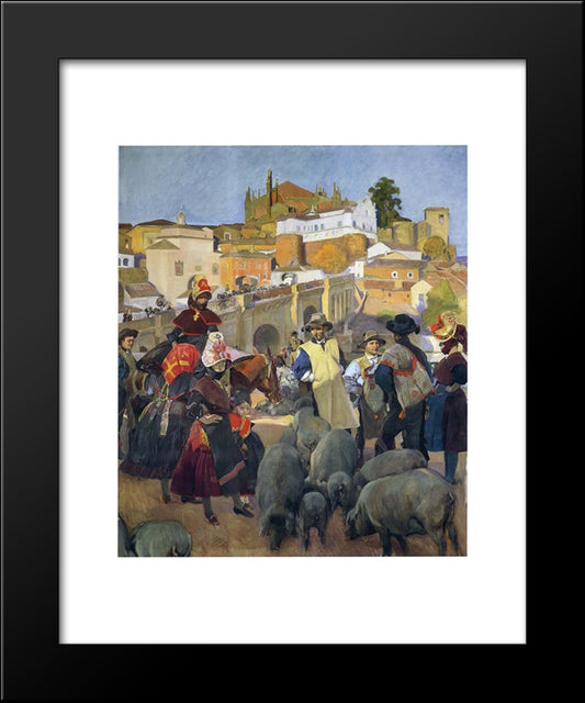 The Market 20x24 Black Modern Wood Framed Art Print Poster by Sorolla, Joaquin