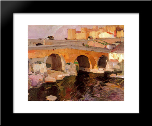The Old Bridge Of Avila 20x24 Black Modern Wood Framed Art Print Poster by Sorolla, Joaquin