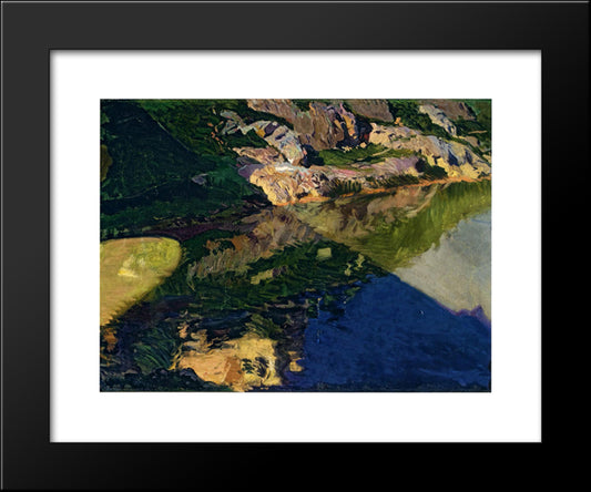 The Shadow Of Alcantara Bridge, Toledo 20x24 Black Modern Wood Framed Art Print Poster by Sorolla, Joaquin