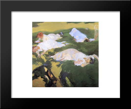 The Siesta 20x24 Black Modern Wood Framed Art Print Poster by Sorolla, Joaquin