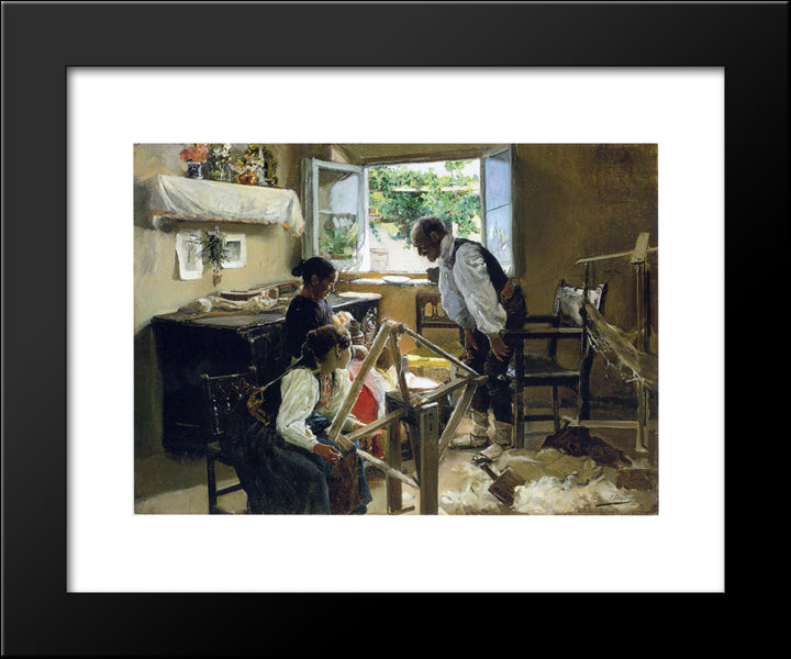 The Suckling Child 20x24 Black Modern Wood Framed Art Print Poster by Sorolla, Joaquin