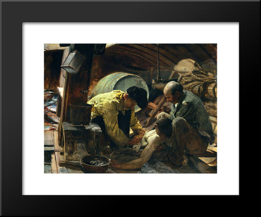 They Still Say That Fish Is Expensive! 20x24 Black Modern Wood Framed Art Print Poster by Sorolla, Joaquin