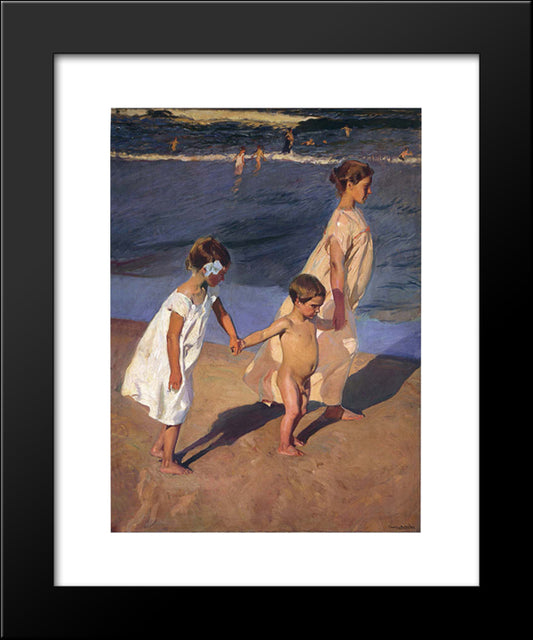To The Water, Valencia 20x24 Black Modern Wood Framed Art Print Poster by Sorolla, Joaquin