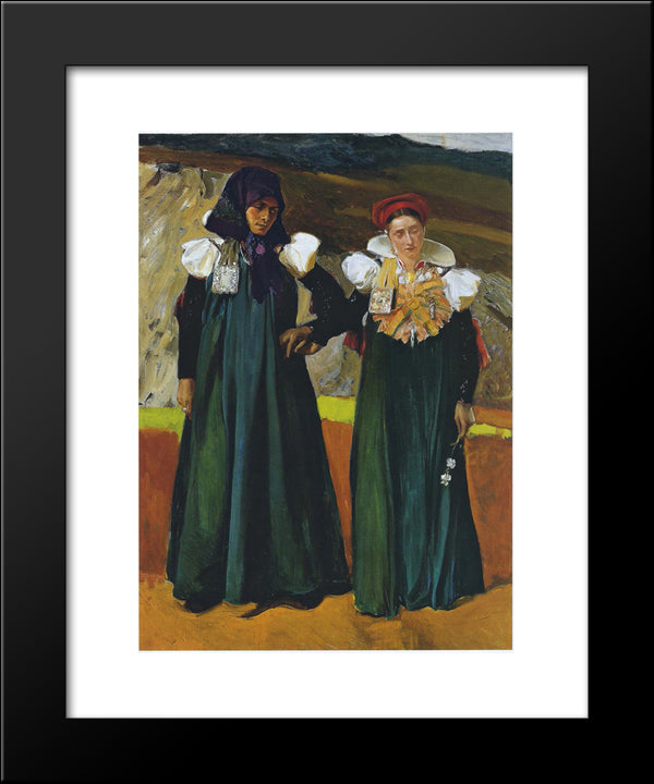 Traditional Dress From The Anso Valley 20x24 Black Modern Wood Framed Art Print Poster by Sorolla, Joaquin