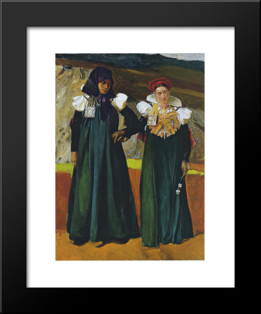 Traditional Dress From The Anso Valley 20x24 Black Modern Wood Framed Art Print Poster by Sorolla, Joaquin