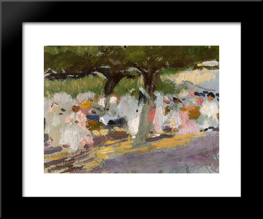 Under The Tamarinds (San Sebastian) 20x24 Black Modern Wood Framed Art Print Poster by Sorolla, Joaquin
