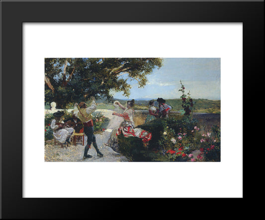 Valencian Dance In An Orange Grove 20x24 Black Modern Wood Framed Art Print Poster by Sorolla, Joaquin