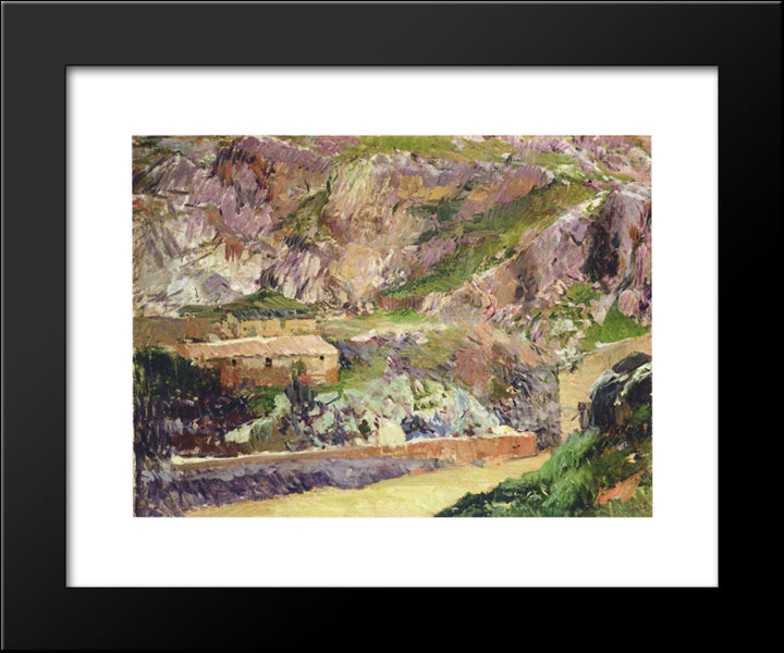 Windmills On The Tagus, Toledo 20x24 Black Modern Wood Framed Art Print Poster by Sorolla, Joaquin