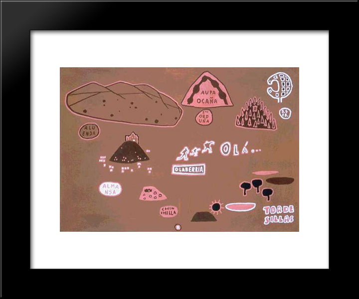 Aluenda - Tordesilhas 20x24 Black Modern Wood Framed Art Print Poster by Rodrigo, Joaquim