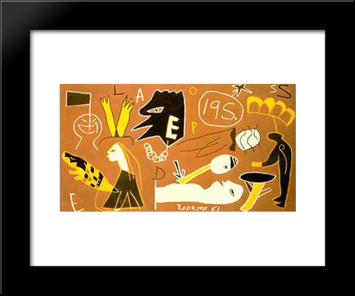 Pesadelo 20x24 Black Modern Wood Framed Art Print Poster by Rodrigo, Joaquim