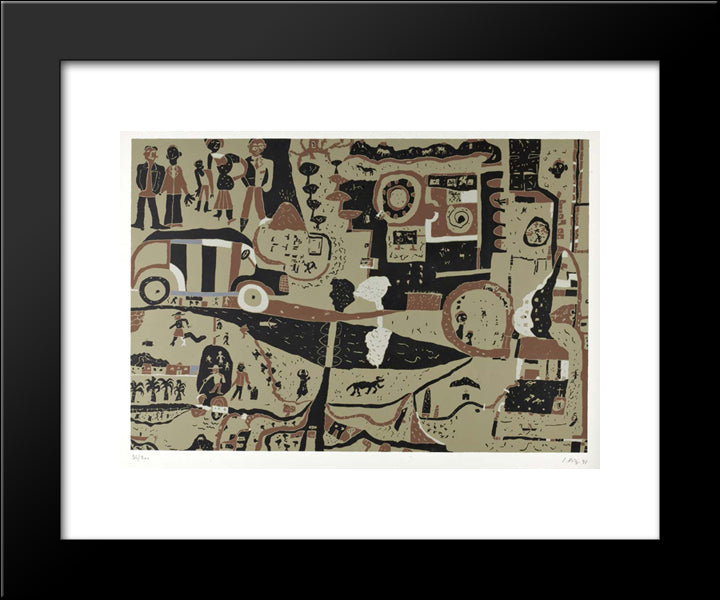 Sem Titulo 20x24 Black Modern Wood Framed Art Print Poster by Rodrigo, Joaquim